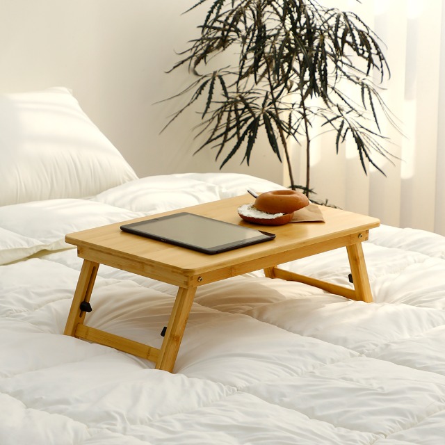 대나무 원목 접이식 책상 테이블