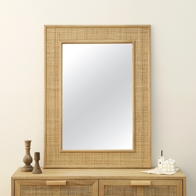 [10일특가]라탄(케인)  사각 화장대 벽걸이 거울 60x80