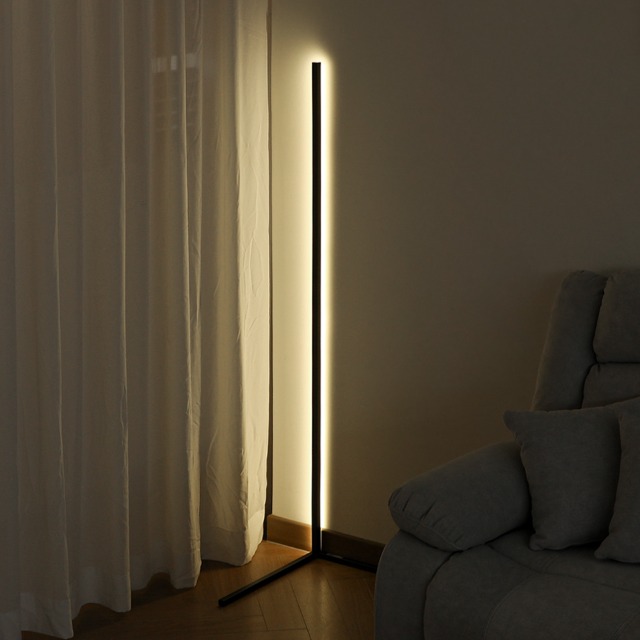 [미세스크래치]  침실 거실 인테리어 LED 수면 무드등 코너 장스탠드 조명 플로어 램프(블랙)