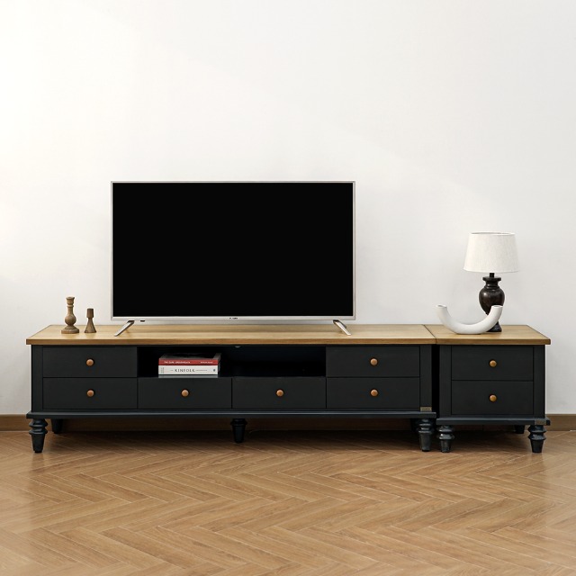 바네스데코 프로빈 엔틱 티비 TV 1800 거실장 세트 (높이 52cm)