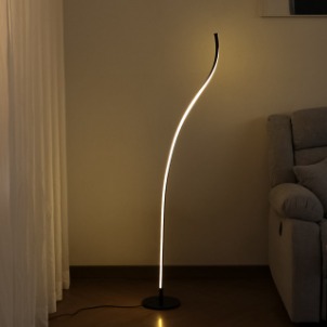 [미세스크래치]바네스데코 침실 거실 인테리어 LED 수면 무드등 곡선형 플로어 스탠드 램프