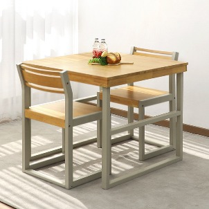 바네스데코 로이든 레트로 고무나무 원목 850 식탁 테이블 세트(프레임 의자2ea)